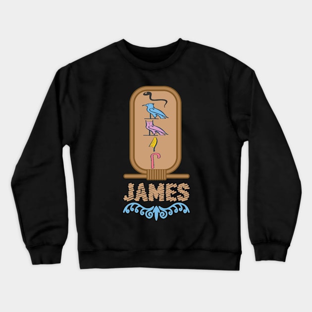 JAMES-American names in hieroglyphic letters-James, name in a Pharaonic Khartouch-Hieroglyphic pharaonic names Crewneck Sweatshirt by egygraphics